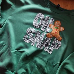Green OH Snap knit pullover sweater 1XL